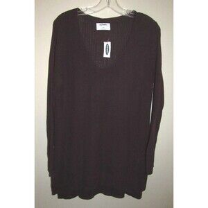 Old Navy Purple V-neck Sweater Pullover L  Petite Long Sleeve Hi Low Waffle New